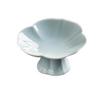 Fenteer Ceramic Footed Fruit Bowl Holder Decorative for Kitchen Counter Dessert Cake Serving Holder for Farmhouse Living Room Events, cyan blue