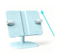 Fenteer Children Adjustable Book Holder Desktop Book Rest Page Clips Ergonomic Support with Pointer Sturdy Silicone Suitable for Focused Reading Writing tasks Art Projects Study Corners, Blue