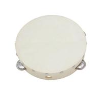 Fenteer Children Handheld Drum Wooden Frame Percussion Instrument with Silver Tone Metal Discs for Early Music Education and Classroom Rhythm Activities