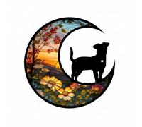 Fenteer Children Moon Ornament Hanging Decor Acrylic Sign Feature Reflective Finish Layered Colors Suitable for bedroom nursery, 16.2 16.2 0.6CM, Colorful Animal Puzzle - G Dog