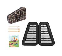 Fenteer Children Percussion enspiel Xylophone Music Instrument with Double Row 16 Note Tuned Aluminum Keys and Carrying Case suitable for preschool classroom home rehearsal early learning, Silver