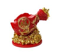 Fenteer Chinese Wines Bottle Holder Purse Bag Ornament Collectible Photo Props Organizer Wines Bottle Rack Resin Statue for Festival, Red