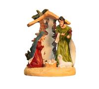 Fenteer Christmas Nativity Scene Figurine Resin Sculpture Manger House Display DIY Decorative Xmas Statue Figure for Fireplace Office, Style C