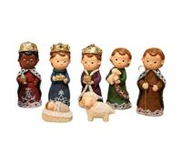 Fenteer Christmas Nativity Scene Set Religious Decorations Ornament Classic Handmade Decorative Traditional Xmas Statue Resin Crafts