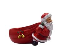 Fenteer Christmas Sculpture Santa Claus Statue with Storage Bowl Treasure Bowl Desktop Organizer Home Decor Key Holder for Entrance