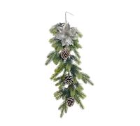 Fenteer Christmas Teardrop Swag Front Door Wreath Christmas Decorations for Stairs Staircase Decorations Backdrop Garland Artificial Wreath for Thanksgiving Day Wedding Xmas Decor (Style I)