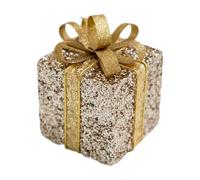 Fenteer Christmas Tree Gift Box Ornament Xmas Decor Mini Present Box Christmas Tree Hanging Decoration for Restaurant Party Supplies, Gold Bow