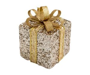 Fenteer Christmas Tree Gift Box Ornament Xmas Decor Mini Present Box Christmas Tree Hanging Decoration for Restaurant Party Supplies, Gold Bow