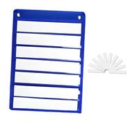 Fenteer Classroom Pocket Chart 7 Rows with 10 Dry Eraser Cards Accessories Learning Tool for Students Words Number Home Grammar Cards, Blue