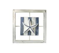 Fenteer Coastal Wall Hanging Wooden Wall Plaque Rustic Relief Square Panel With Weathered Grain Textured Backing suitable for living room bedroom dining room home decoration, style to 1