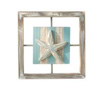 Fenteer Coastal Wall Hanging Wooden Wall Plaque Rustic Relief Square Panel With Weathered Grain Textured Backing suitable for living room bedroom dining room home decoration, style to 6