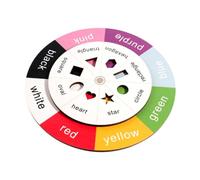 Fenteer Color Shape Sorter Turntable Wheel Birthday Gift Teaching Aids Wooden Color Sorting Toy Early Educational for Home Classroom