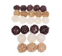 Fenteer Colors Rattan Wicker balls Vase Fillers Assorted Three Size 3cm/5cm/7cm for Wedding Christmas Party Table