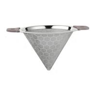 Fenteer Conical Beverage Strainer 304 Stainless Steel Double Layer Fine Mesh Tea with Handles for Loose Leaf Tea and Strain