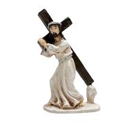 Fenteer Crucifix Figurine Catholic Jesus Statue Decoration Home Decoration Christian Holy for Car Home Desktop Living Room Collection