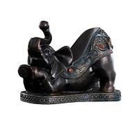 Fenteer Cute Elephant Figure Bottle Holder Glass Cup Rack Craft Desk Organizer Bottle Rack for Kitchen Cabinet Coffee Shop Decor, Black And Violet
