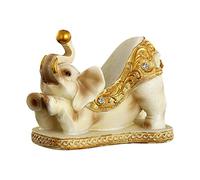 Fenteer Cute Elephant Figure Bottle Holder Glass Cup Rack Craft Desk Organizer Bottle Rack for Kitchen Cabinet Coffee Shop Decor, Beige