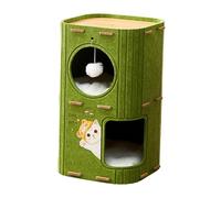 Fenteer Cute Modern Cat Tree Condo, Cat House, Barrel Shaped Cat Furniture for Multi Small Pet Supplies, 2 Tier