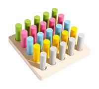 Fenteer Cylinder Blocks Wooden Cylinders Ladder Blocks Color Classification Wooden Knob Log Cylinder Blocks for Childern