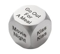 Fenteer Date Night Decider Dice, Movie Night Dice, Boyfriend Girlfriend,Funny Romantic Anniversary,Valentines Day Gifts for Wedding, silver