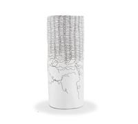 Fenteer Decorative Ceramic Vase Resin Cylinder Vase Sculptural Vessel Abstract Line Pattern Minimalist Styling Only Clean Eggshell Finish suitable for, Tall, 18 18 44cm Cannot Hold Water