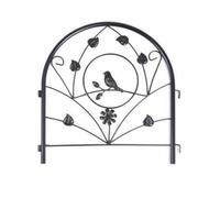 Fenteer Decorative Fence Wrought Iron Edging Barrier Artistic Metalwork Coated Protection Easy Assembly Suitable for Park Walkways Yard Dividers Villa Landscaping, Tywl-01