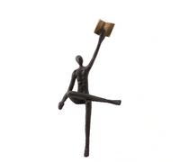 Fenteer Decorative Figurine Modern Human Figure Sculpture Metal Ornament Abstract Statue With Textured Finish For Tabletop Display Suitable for workspace, Reading Figure Sculpture 24 18 52CM