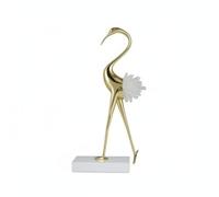 Fenteer Decorative Home Statue Crane Figurine Sculpture Ornament Featuring Marble Base And Crystal Detail For A Polished Modern Touch Suitable for living room, B 14-8-33cm