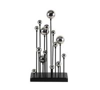 Fenteer Decorative Sculpture Modern Orb Statue Metal Ball Ornament Tabletop Sphere Decor With Refined Sculptural Presence Suitable for living rooms study, Silver