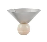 Fenteer Decorative Serving Tray Modern Pedestal Bowl Centerpiece Dish Fruit Bowl With Stainless Steel And Marble Base For A Sculptural Look Suitable for, 115 115 100mm
