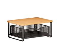 Fenteer Desktop Printer Stand Storage Organizer Multipurpose Space Saving Rustic Microwave Rack Small Printer Table for Tabletop Dorm, Style C