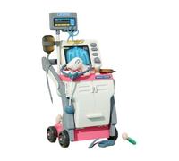 Fenteer Doctor Kits for Kids with Cart Doctor Tools Accessories,Pretend Doctor Station Set,Role Play for Chidlren Kids, Pink