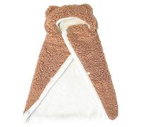 Fenteer Dog Cape Blanket,Dog Winter Coat Wearable Mutifunction Warm Adorable Gift Soft Cozy with Hood Sleeping Mat Winter Cloak Coat, Coffee S