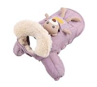 Fenteer Dog Winter Coat Pet Winter Clothes for Walking Detachable Bear Decoration for Small Medium Dogs Cold Weather Coat Warm Jacket, Pink M