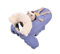 Fenteer Dog Winter Coat Pet Winter Clothes for Walking Detachable Bear Decoration for Small Medium Dogs Cold Weather Coat Warm Jacket, Blue L