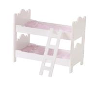 Fenteer Doll Bunk Beds for 18 inch Dolls Doll House Decoration Accessories Wooden Dollhouse Miniature Bed for Home Bedroom
