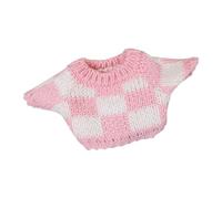 Fenteer Doll Clothes, Knitted Clothing for 20cm Dolls, Birthday Gift, Dress up Photo Props Fashion Comfortable Sweater Dress Outfits , Pink White