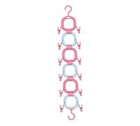 Fenteer Doll Hanging Organizer, Doll Storage Display Rack, Space Saving Durability, Easy Hanging Dolls Storage Holder for Closet, Pink Blue