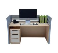 Fenteer Dollhouse Decoration Office Furniture Mini Computer Desk Model 1/12 Miniature Tiny Computer Model Ornaments Pretend Play Toys, Set A