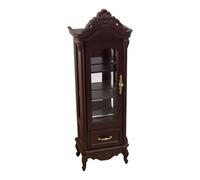 Fenteer Dollhouse Simulation Wine Cabinet Can Be Open for Dolls Scene Accessories Desktop Ornament Fairy Garden Decor Furniture Props, Single Dark Brown