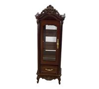 Fenteer Dollhouse Simulation Wine Cabinet Can Be Open for Dolls Scene Accessories Desktop Ornament Fairy Garden Decor Furniture Props, Single Brown