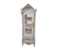 Fenteer Dollhouse Simulation Wine Cabinet Can Be Open for Dolls Scene Accessories Desktop Ornament Fairy Garden Decor Furniture Props, Single White