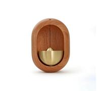 Fenteer Door Chime Wooden Wall Bell Brass Entry Chime Minimalist Decor Capsule Soft Resonant Easy Single Screw Mount Suitable for condo cabin office lobby, Light Luxury Cherry Wood