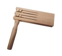 Fenteer Double Row Ratchet Instrument Castanet Portable Handcraft Hand Percussion Soundboard Toy Wooden Noisemaker for Girls Birthday