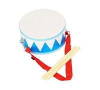 Fenteer Double Side Hand Drum Percussion Blocks Activities Instrument Toy with Mallet Jazz Drum for Household Gifts Tools Child Girls, blue
