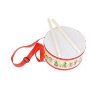 Fenteer Double Side Hand Drum Percussion Blocks Activities Instrument Toy with Mallet Jazz Drum for Household Gifts Tools Child Girls, yellow