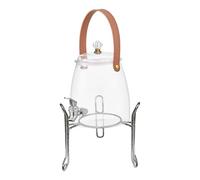 Fenteer Drink Dispenser Fruit Teapot Bucket with Spigot Multipurpose Clear Large Capacity Water Jug Cold Kettle for Picnic Hotel Home, 3L