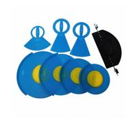 Fenteer Drum Mute Pad for Acoustic Drums Sound Dampener Rubber with Low Profile Design Suitable for Apartment Friendly Rehearsal, Blue Yellow, 10 12 14 16 Inch