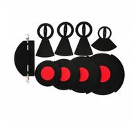 Fenteer Drum Mute Pad for Acoustic Drums Sound Dampener Rubber with Low Profile Design Suitable for Apartment Friendly Rehearsal, Black Red, 10 12 14 16 Inch