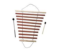 Fenteer Educational Wind Chime Instrument, 9-Tone Single Row Bar Chimes Mindfulness Bell, Percussion for Classroom Attention Signal & Music Teaching, Calm Down Corner, Yoga & Sound Therapy, Red